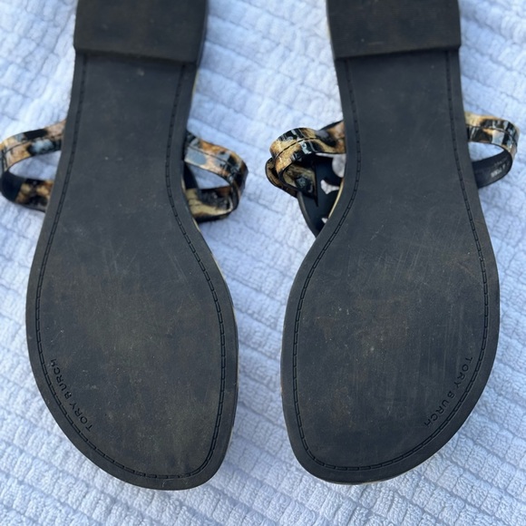 Tory Burch Leopard Patent Miller Sandals-Size 10 - Picture 2 of 4